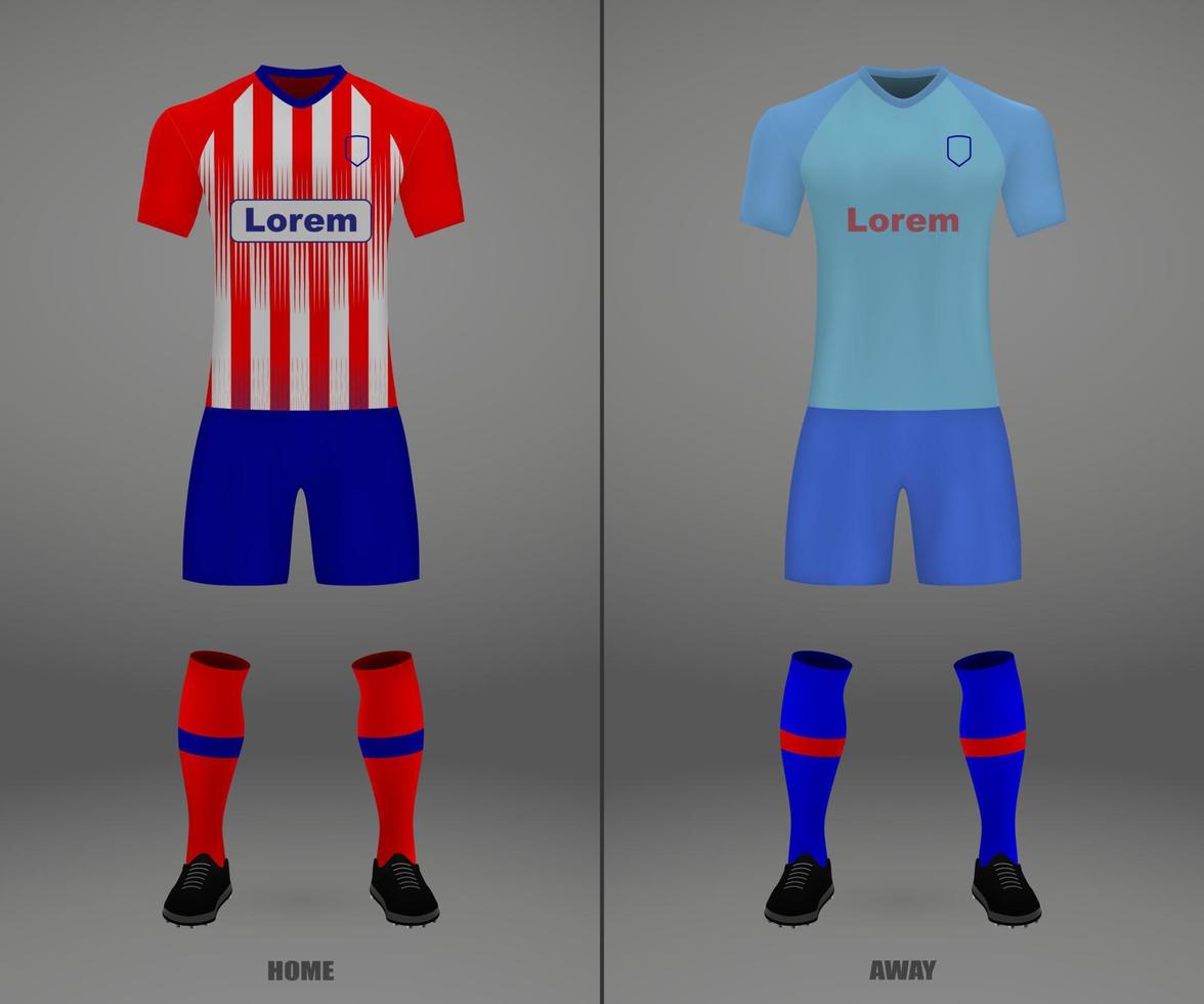 fútbol americano equipo 2018-19, camisa modelo para fútbol jersey. vector