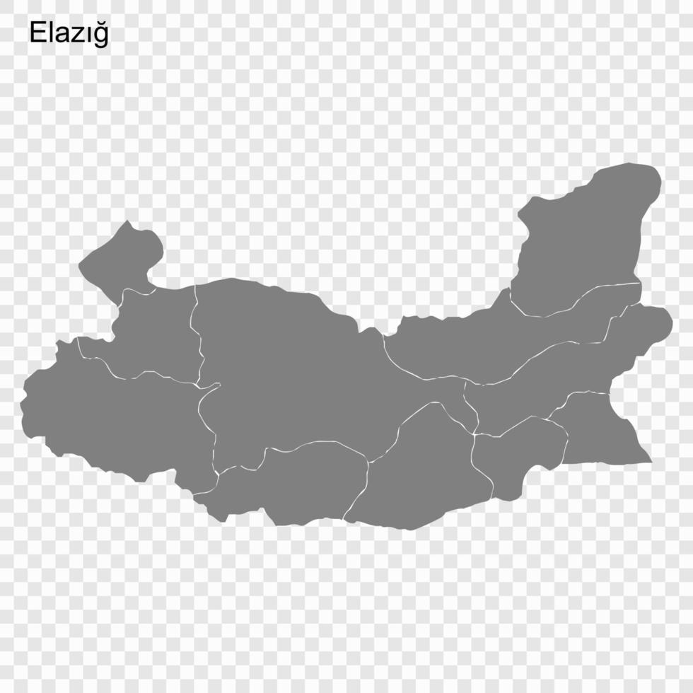 High Quality map is a province of Turkey vector