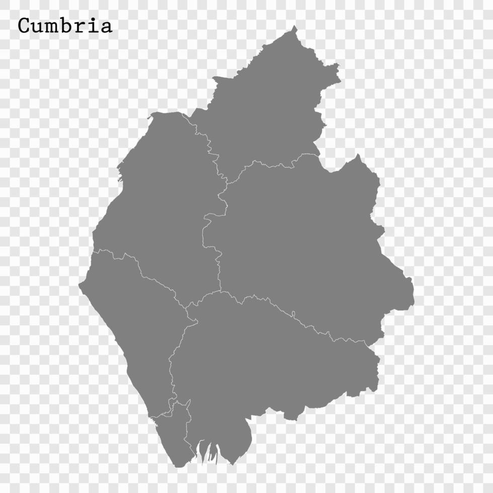 High Quality map is a county of England vector