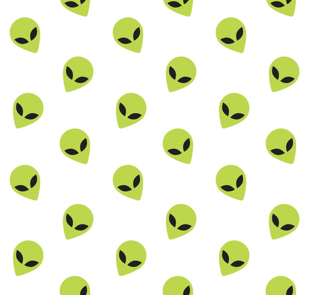 Vector seamless pattern of alien face