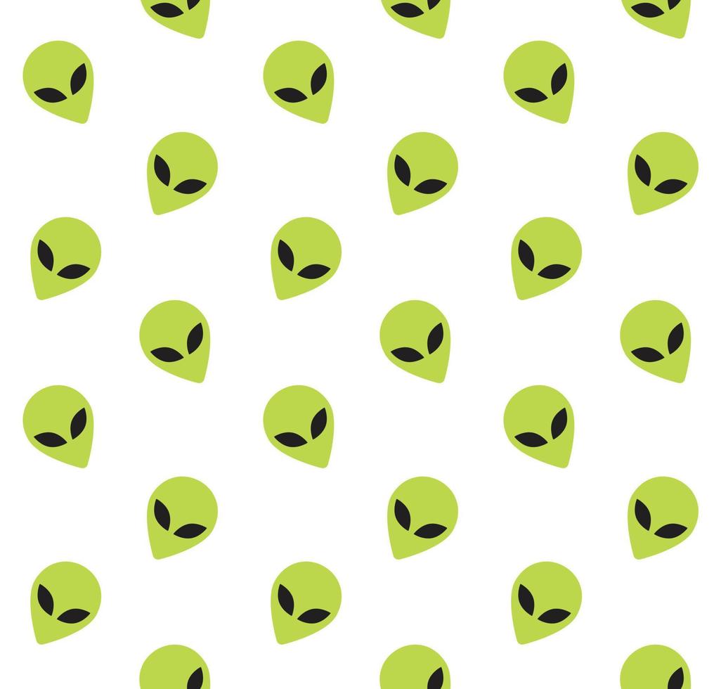 Vector seamless pattern of alien face