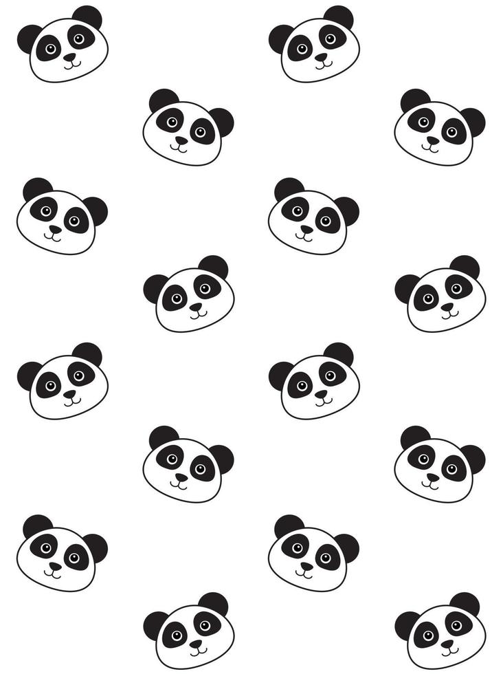 Vector seamless pattern of panda face