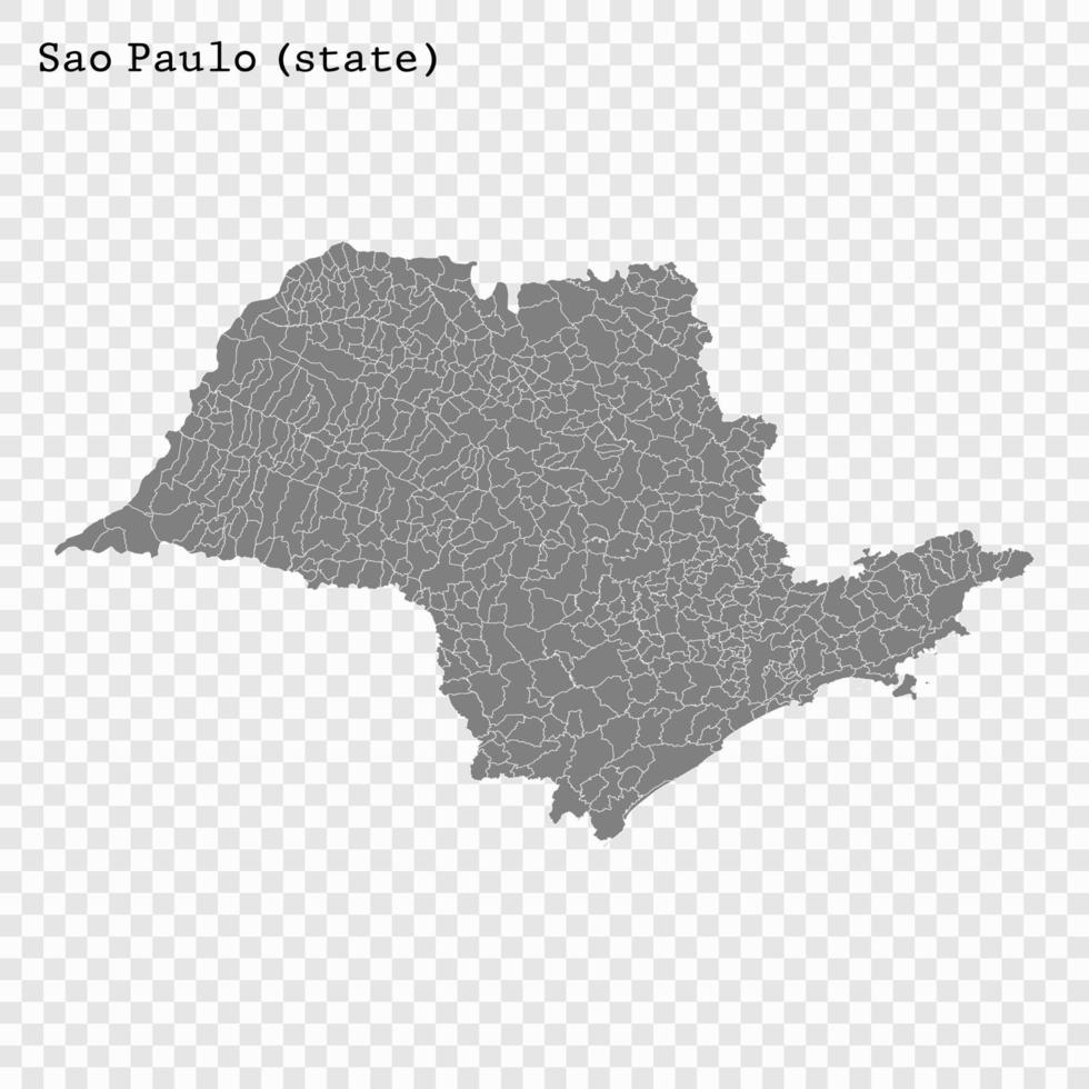 alto calidad estado del mapa de Brasil vector