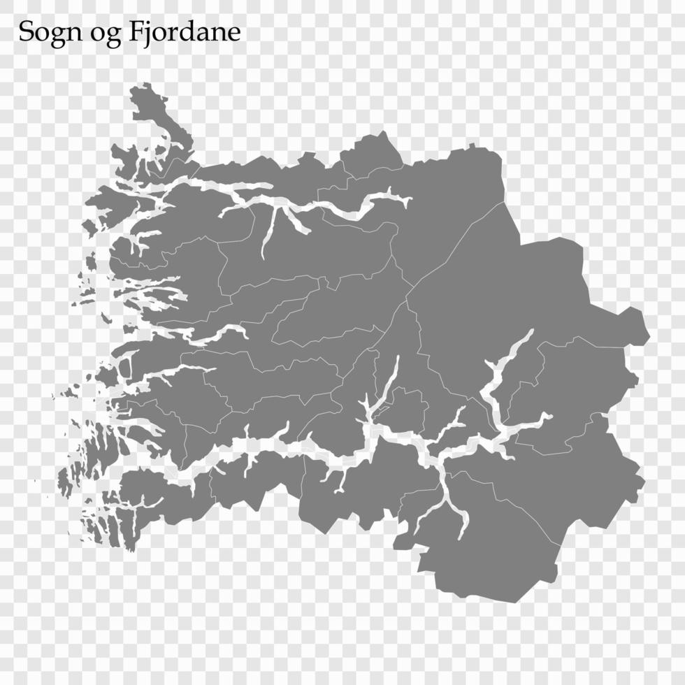 alto calidad mapa condado de Noruega vector