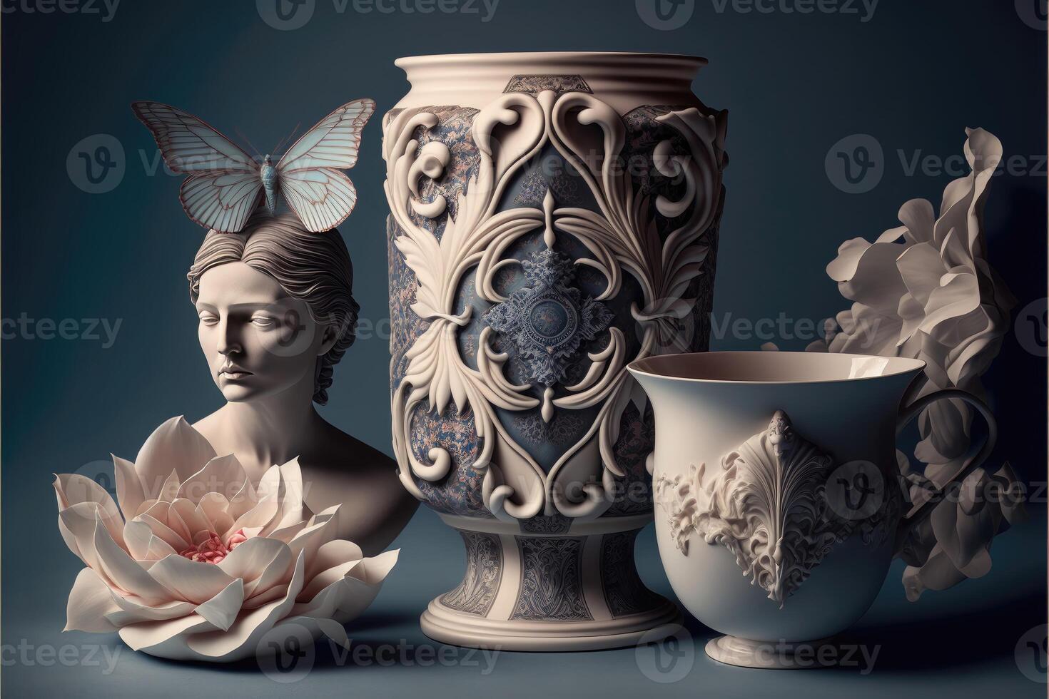 Porcelain glassware and vases. 21983843 Stock Photo at Vecteezy