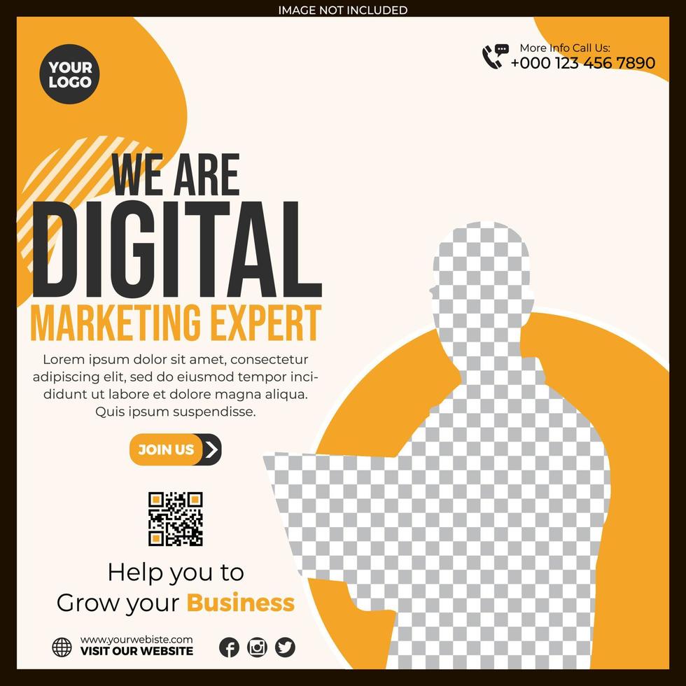 Digital business marketing for social media post template vector
