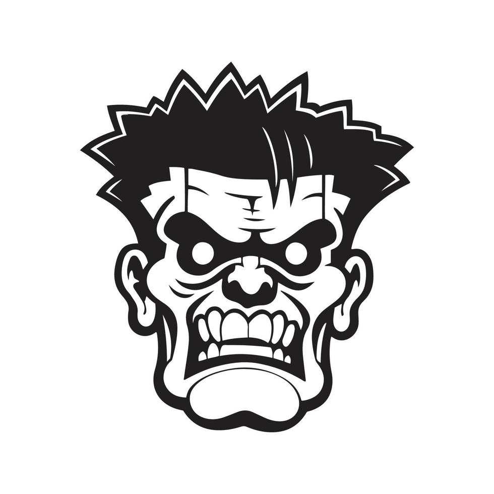 Frankenstein , vector concept digital art, hand drawn illustration