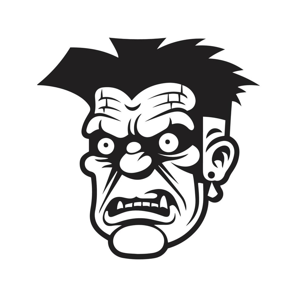 Frankenstein , vector concept digital art, hand drawn illustration