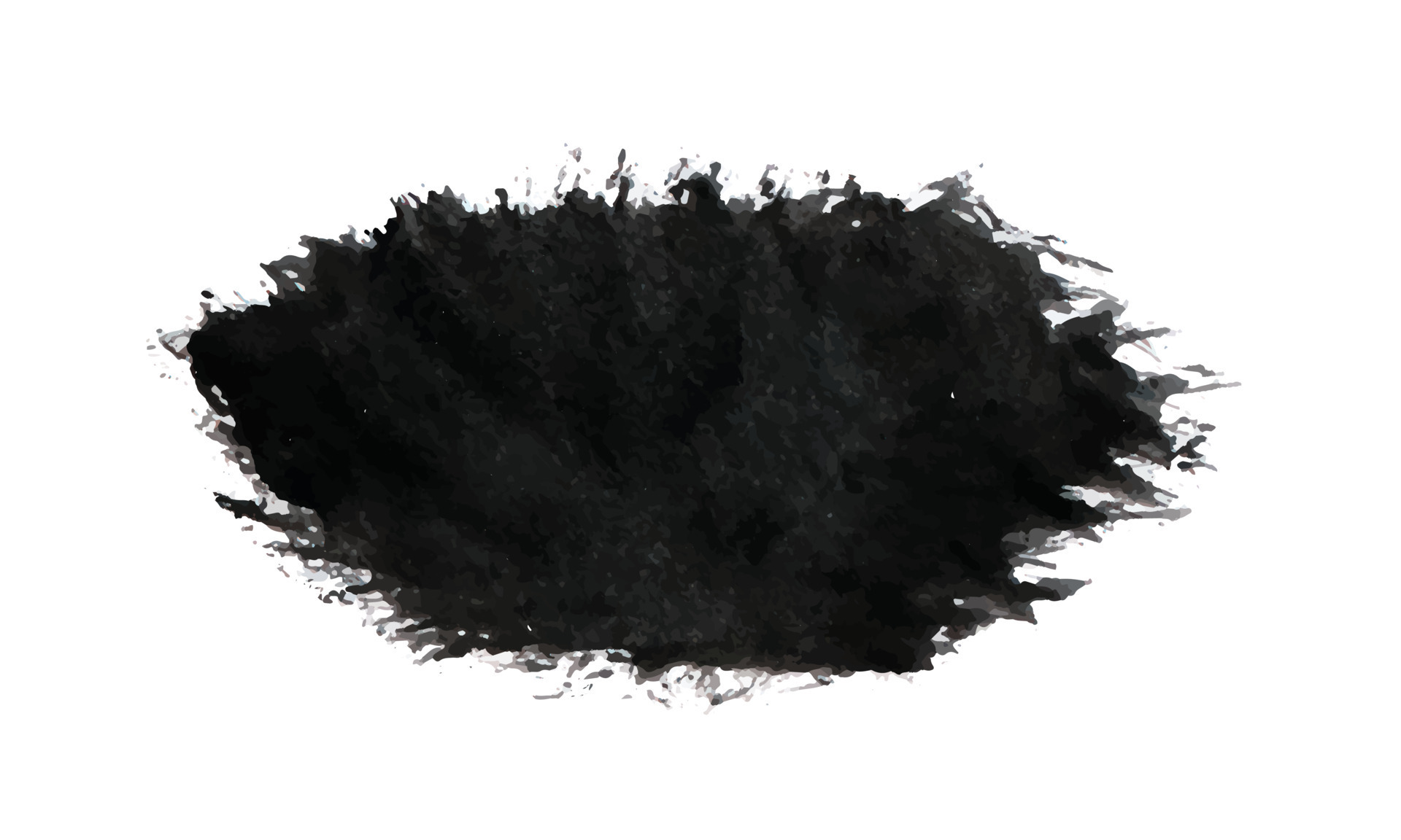 Black watercolor splash. Abstract watercolor splatter design