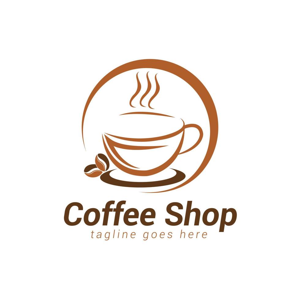 Coffee shop logo template design, Coffee cup logo vector