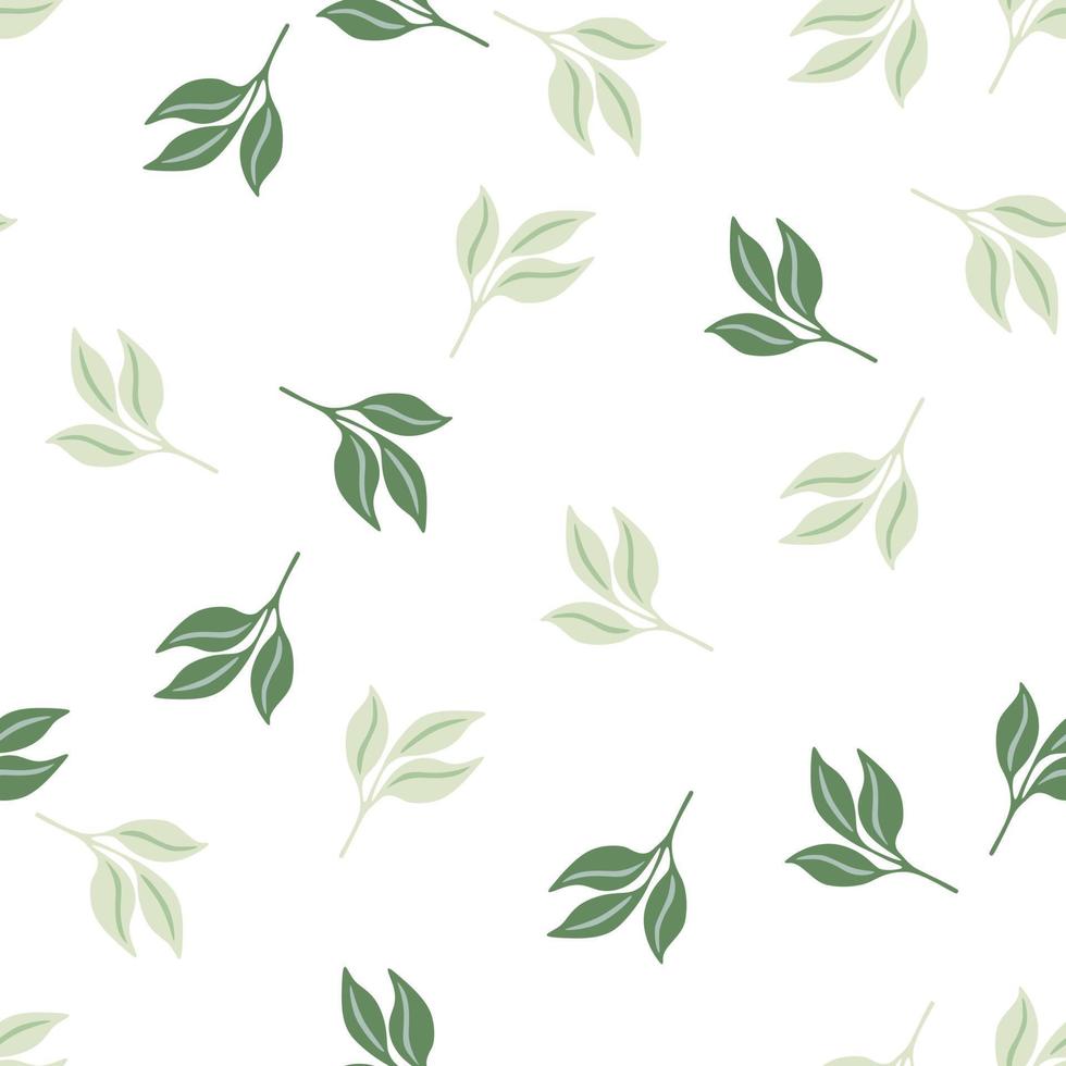 Simple leaves Seamless pattern. Decorative forest leaf endless wallpaper. Organic background. vector