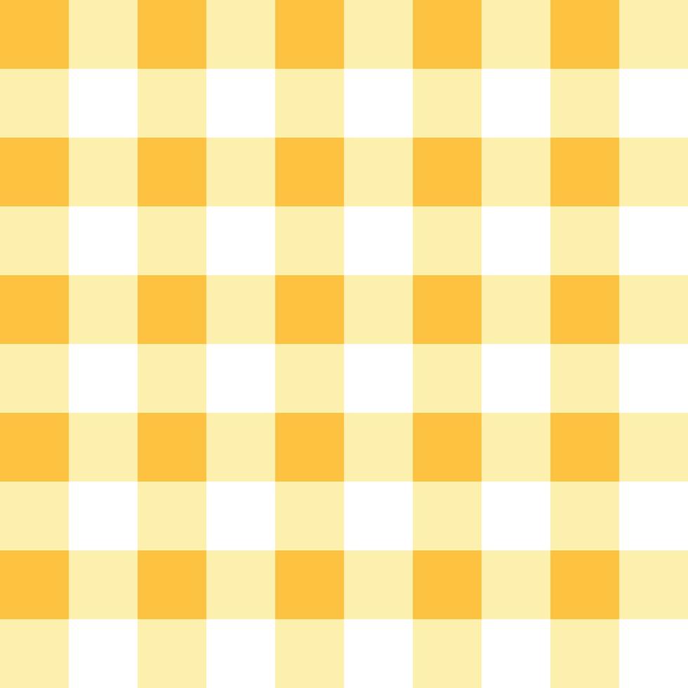 Yellow and white gingham, Checkered Pattern seamless for picnic blanket, tablecloth, plaid, clothes, Italian style overlay, fabric geometric. Vector illustration cartoon Flat web design element