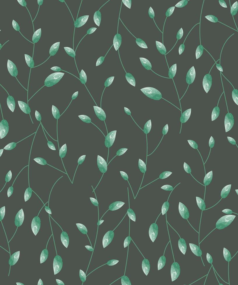 Beautiful leaf seamless pattern with watercolor style, find fill pattern on swatches vector