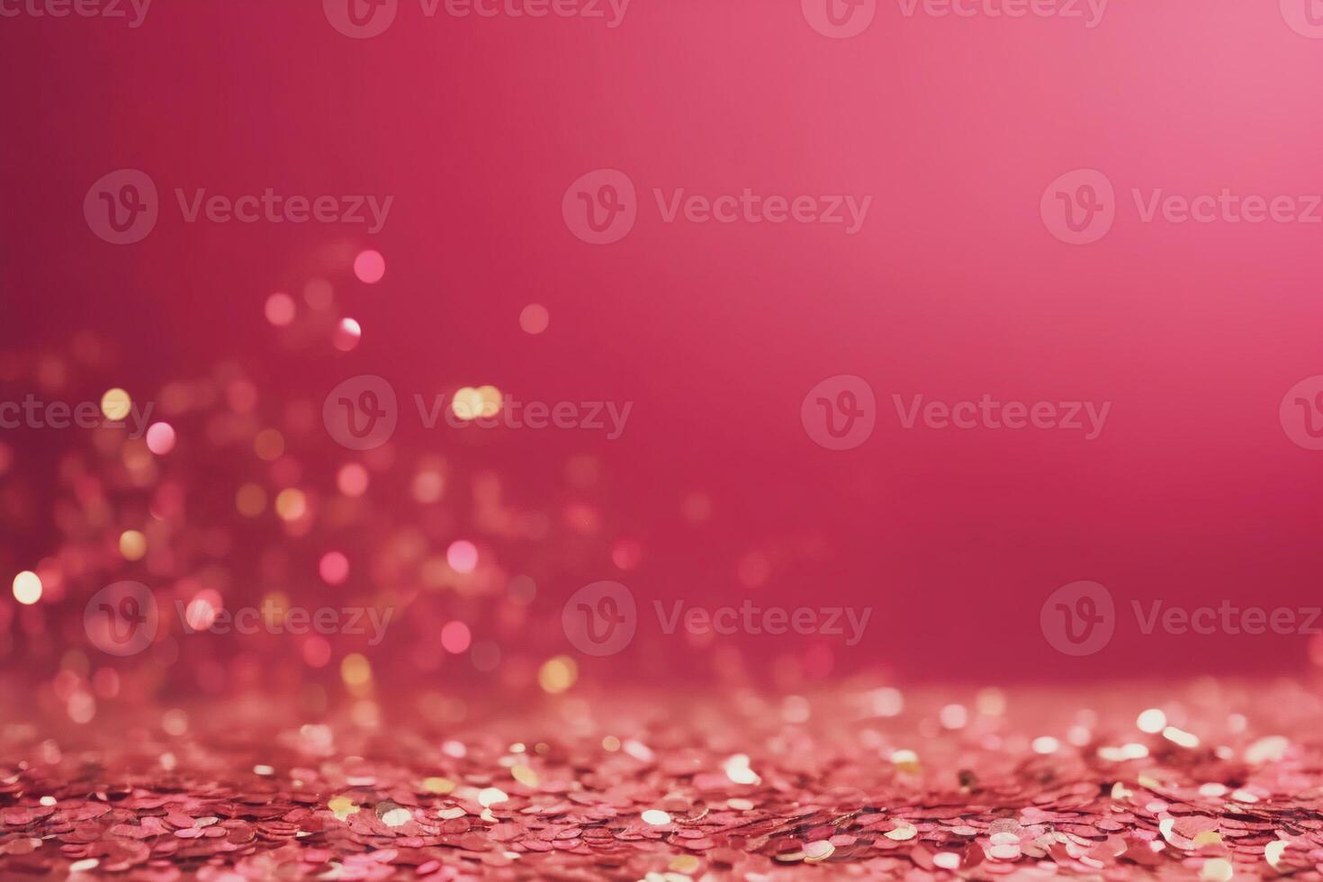 Beautiful abstract background with sparkles and copy space. Pink backdrop with glitter, sequins. Celebration, festive, event. Bokeh effect. Trendy design. . photo
