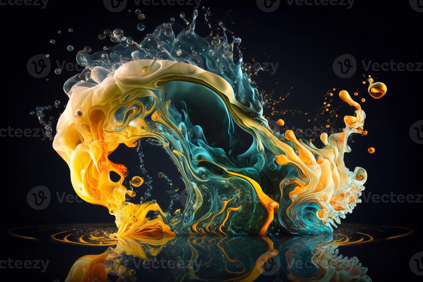 Beautiful abstract background. Liquid, splashes. Water. . photo