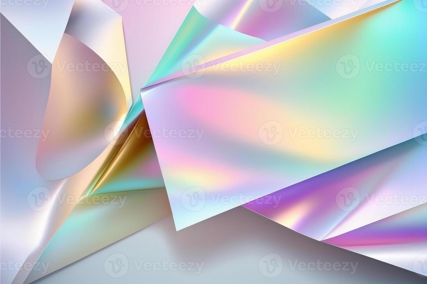 Silver Colorful Holographic Texture Foil Background. Generative AI