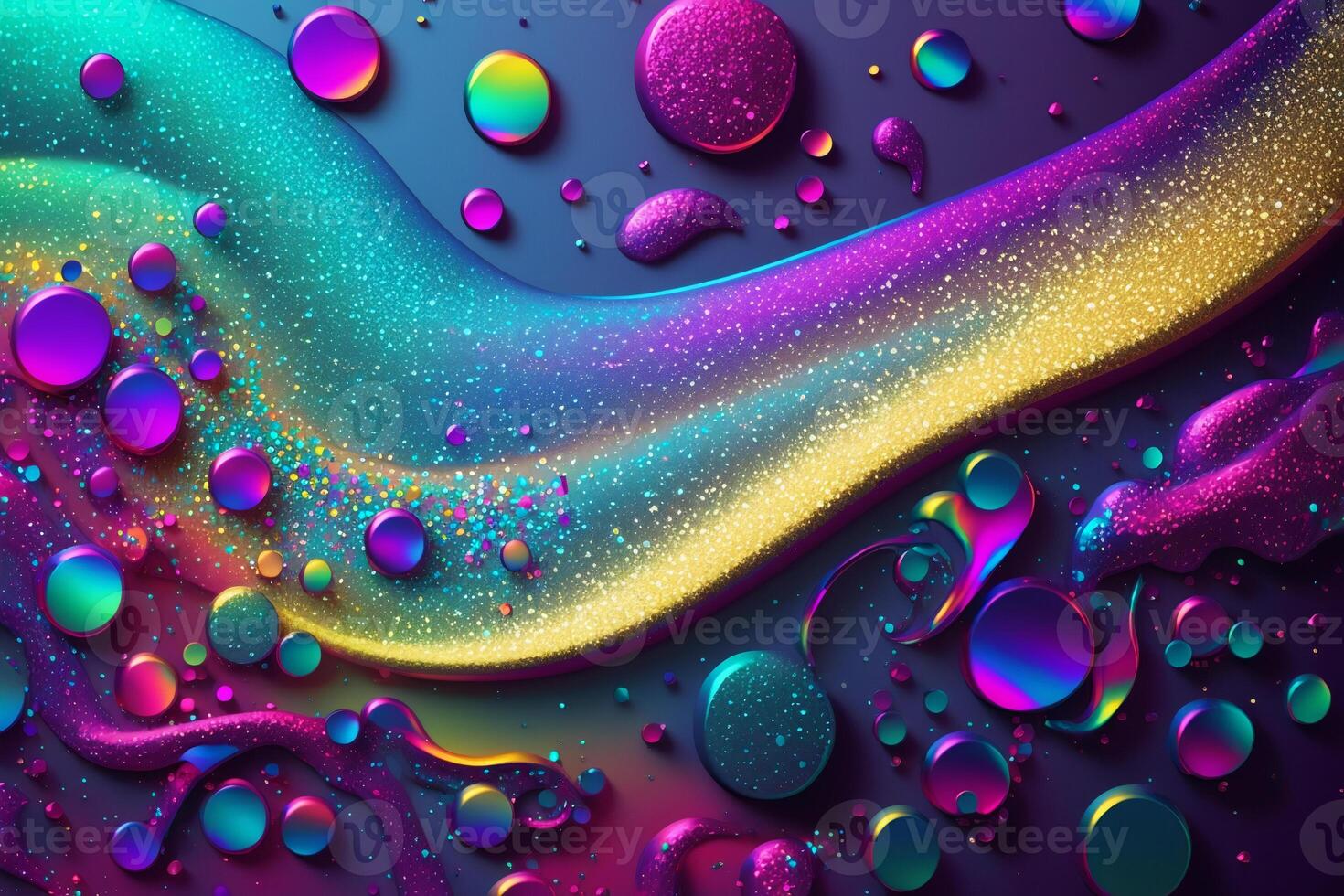 Beautiful abstract background with glitter. Vivid, holographic colors. Iridescent backdrop. Trendy design. . photo