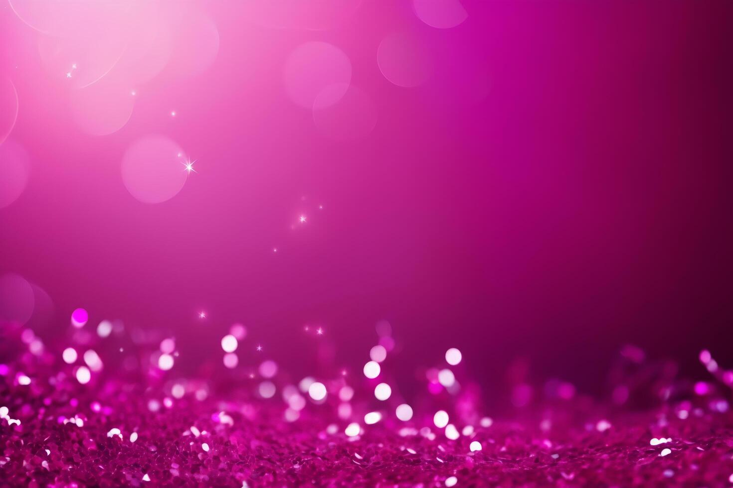 Beautiful abstract background with sparkles and copy space. Magenta backdrop with glitter, sequins. Celebration, festive, event. Bokeh effect. Trendy design. . photo