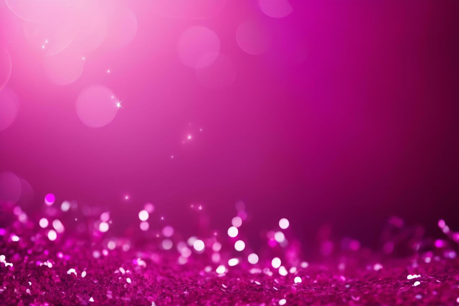 Beautiful abstract background with sparkles and copy space. Magenta backdrop with glitter, sequins. Celebration, festive, event. Bokeh effect. Trendy design. . photo