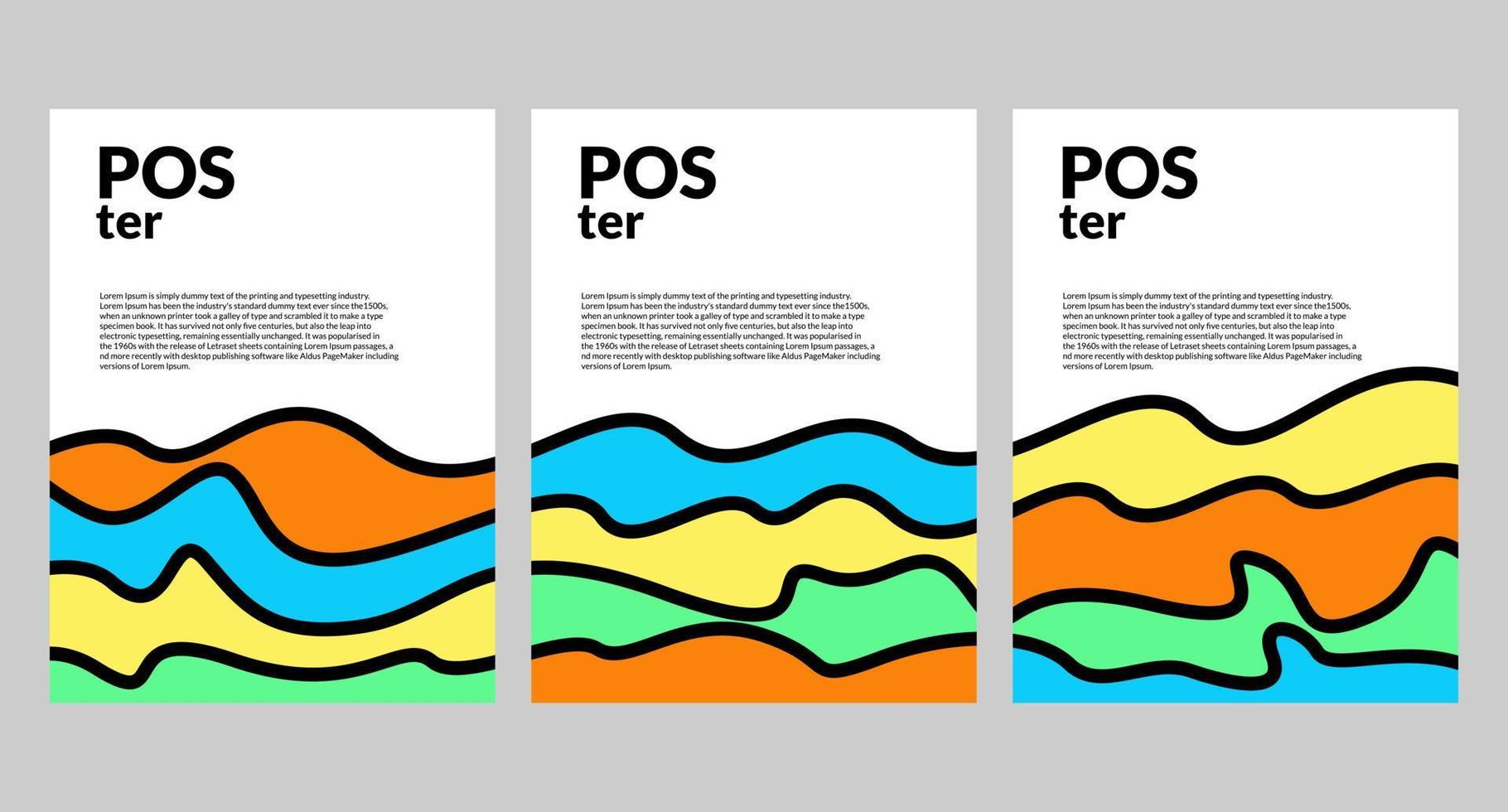 Vector colorful abstract fluid poster and banner template