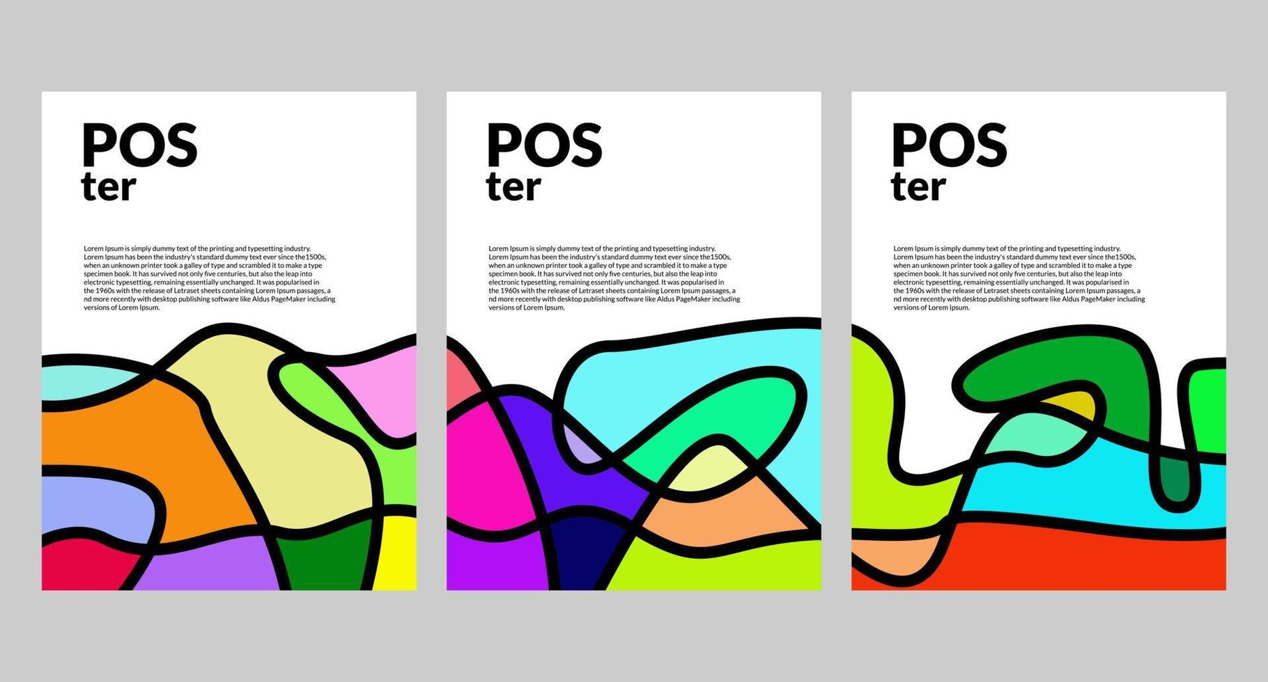 Vector colorful abstract fluid poster and banner template