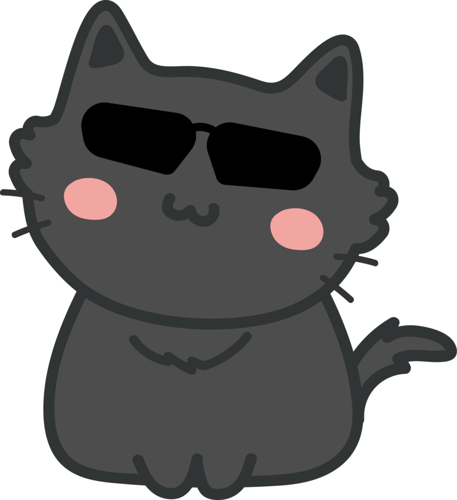 gato com oculos de sol desenho animado personagem recortar png