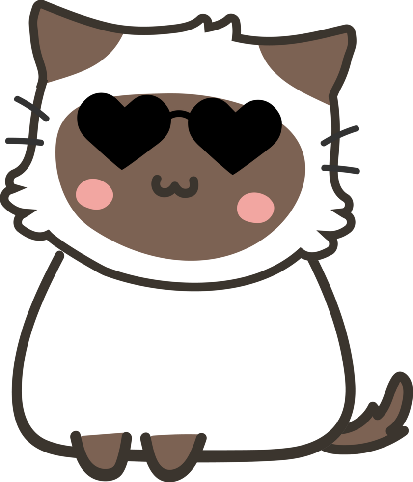 gato con Gafas de sol dibujos animados personaje recortar png