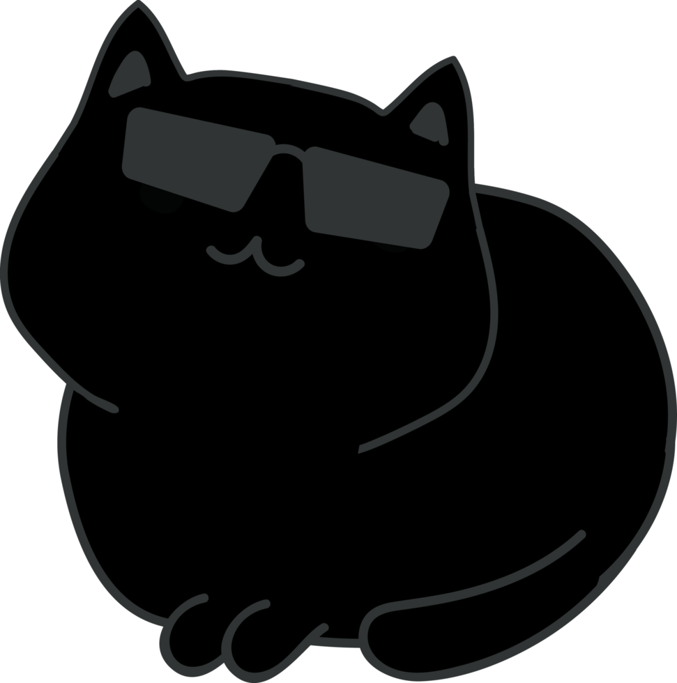 gatto con occhiali da sole cartone animato personaggio ritagliare png