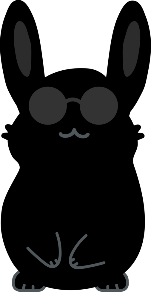 Rabbit with sunglasses cartoon character crop-out png