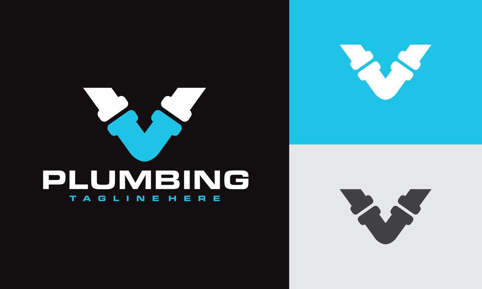 letter V plumbing logo vector