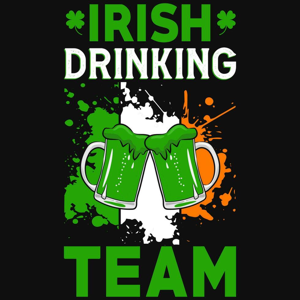 Kiss me irish drinking Irish S.t Patrick day tshirt design vector