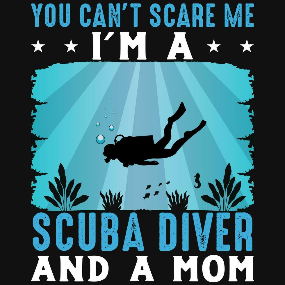 Scuba diver mom graphics tshirt design vector