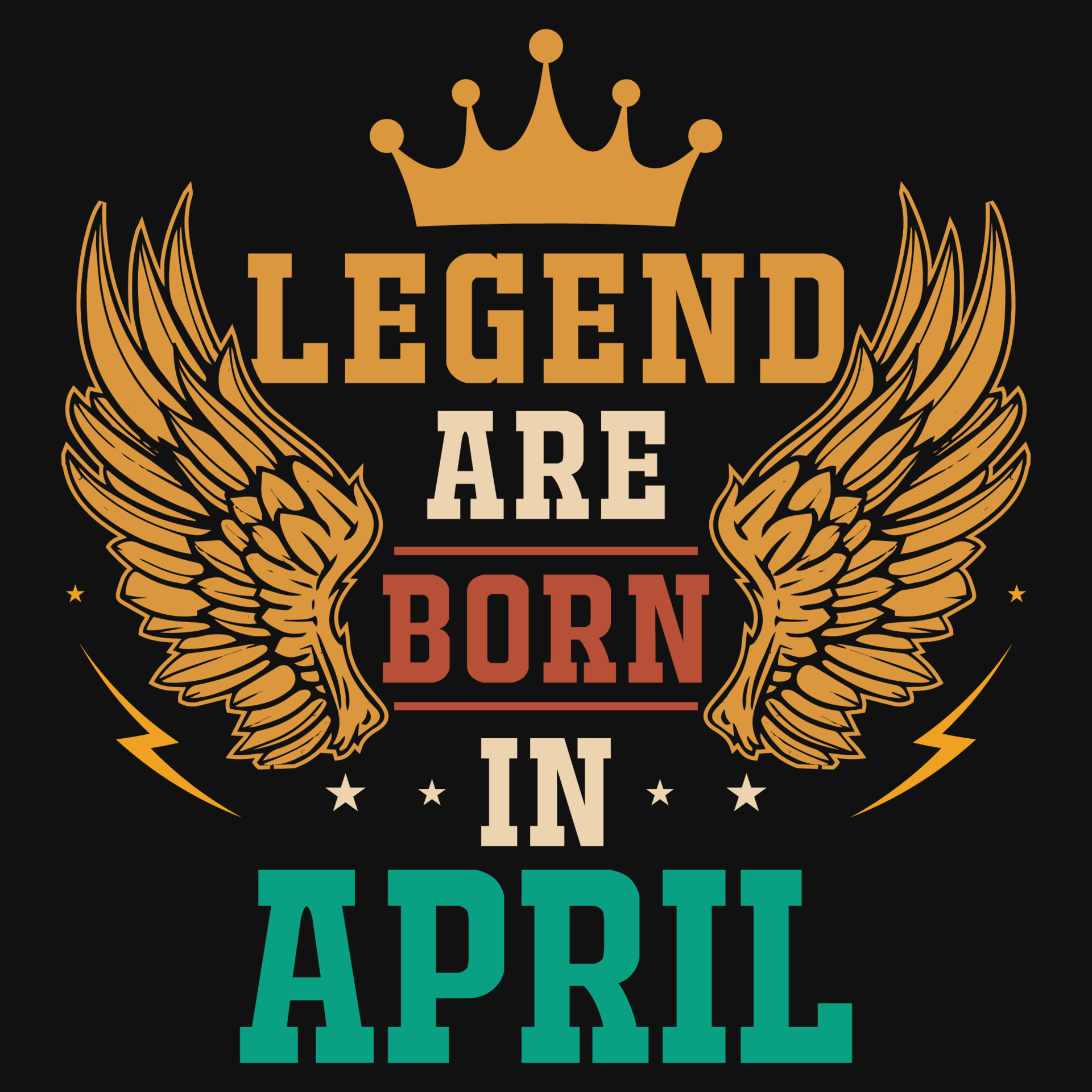 Legend are born in April birthday tshirt design 21985635 Vector Art at