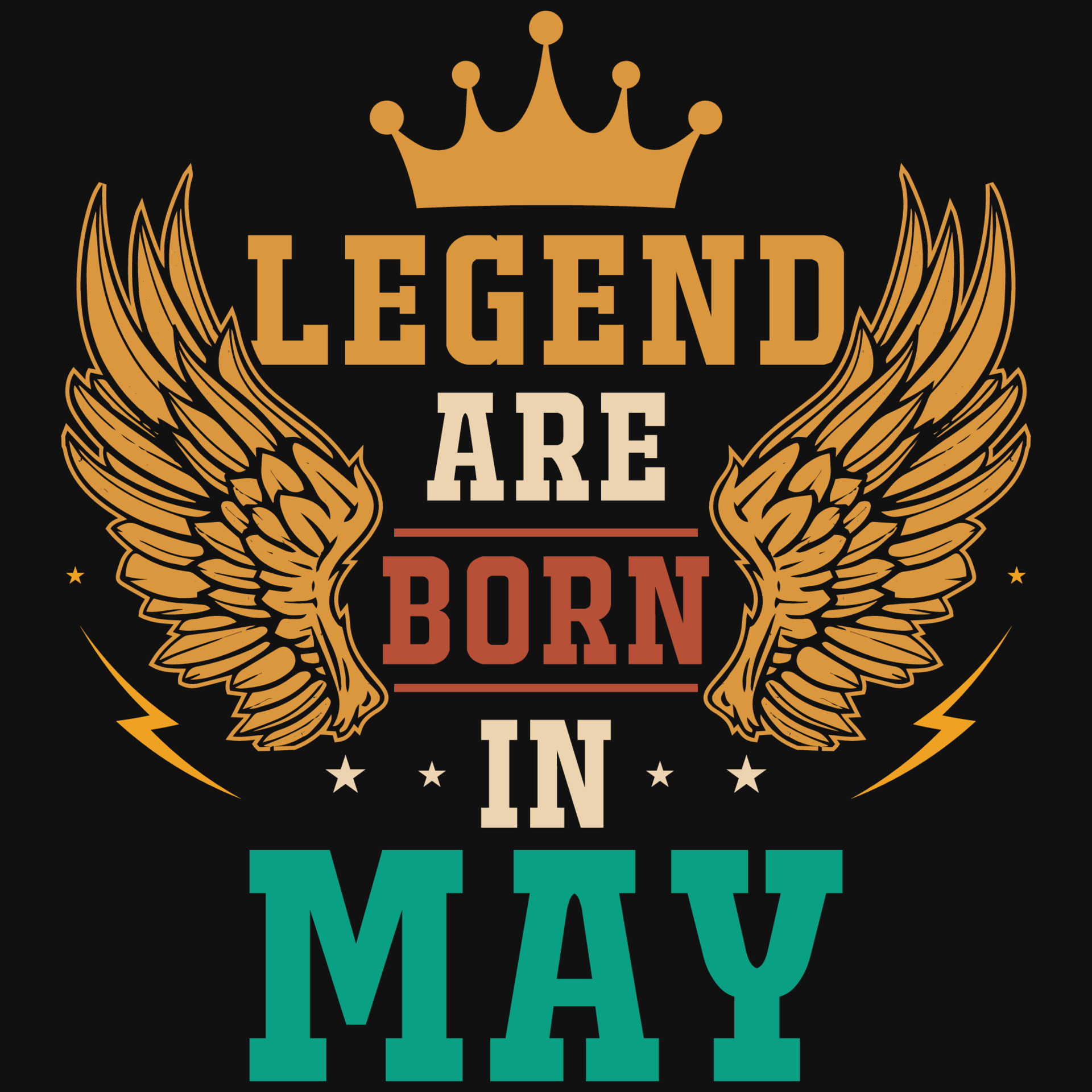 Legend are born in may birthday tshirt design 21985637 Vector Art at