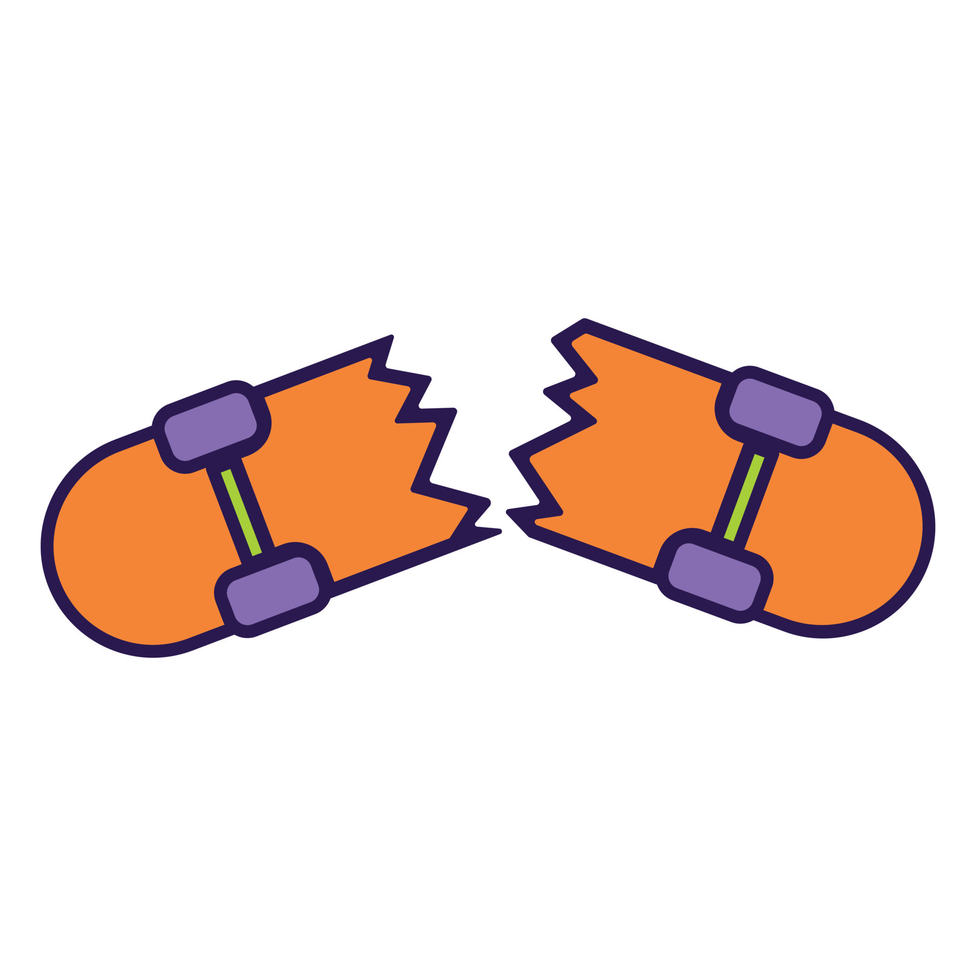 Broken Skateboard Flat 21986108 Vector Art at Vecteezy