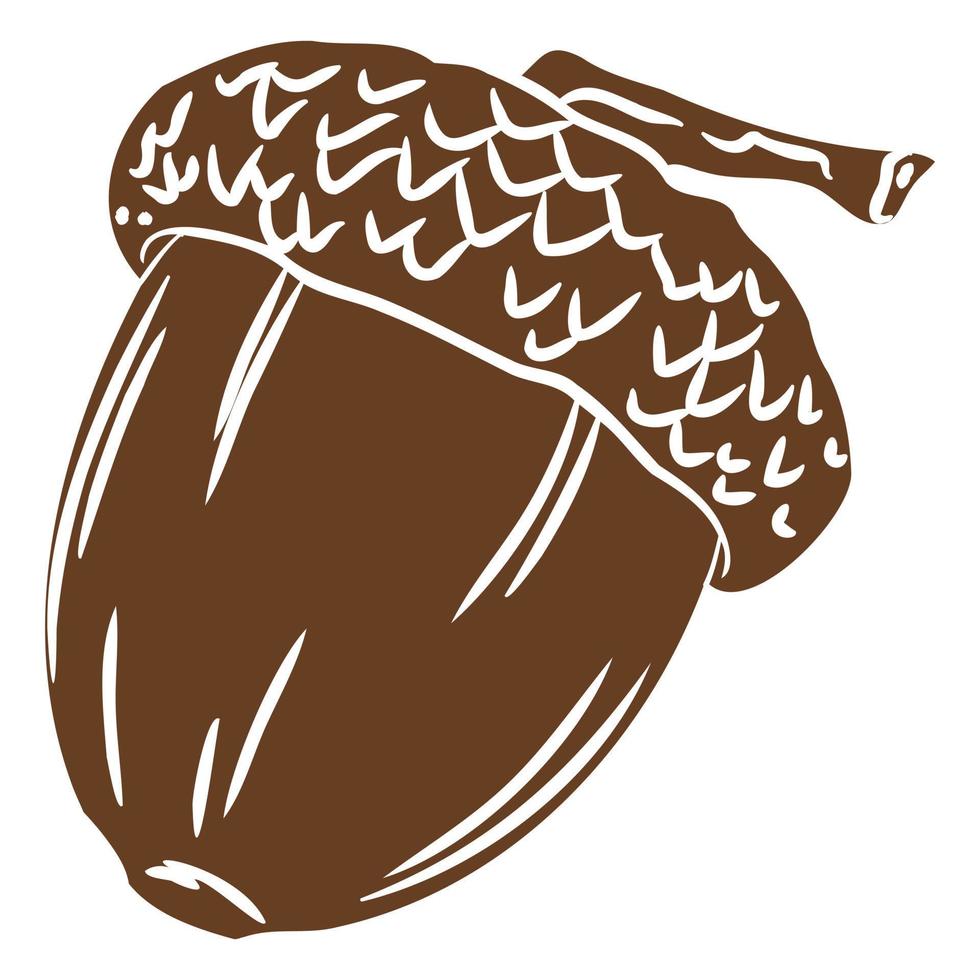 Brown Acorn Cut Out 21986111 Vector Art at Vecteezy