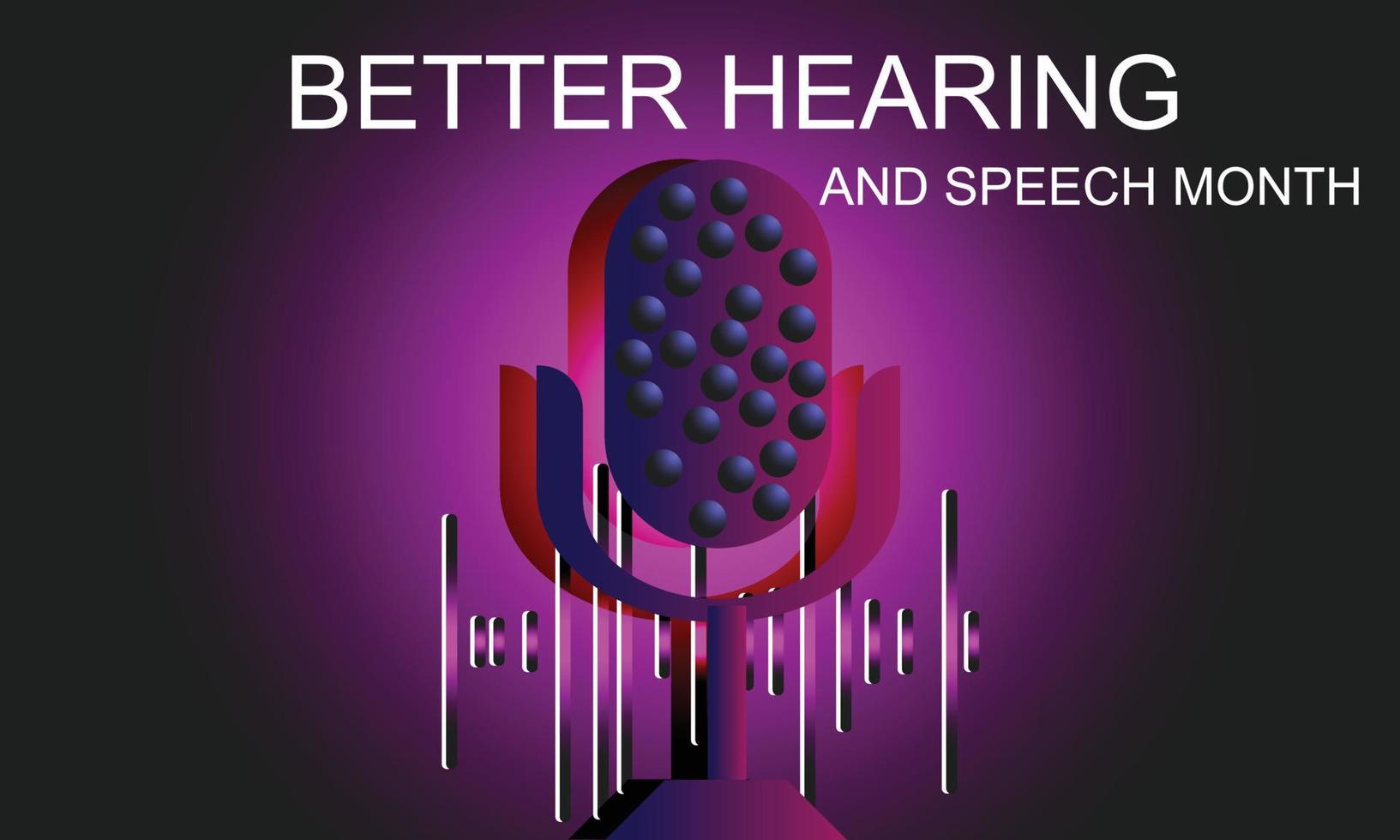 May is Better Hearing and Speech Month. Template  background, banner, card, poster. vector illustration.