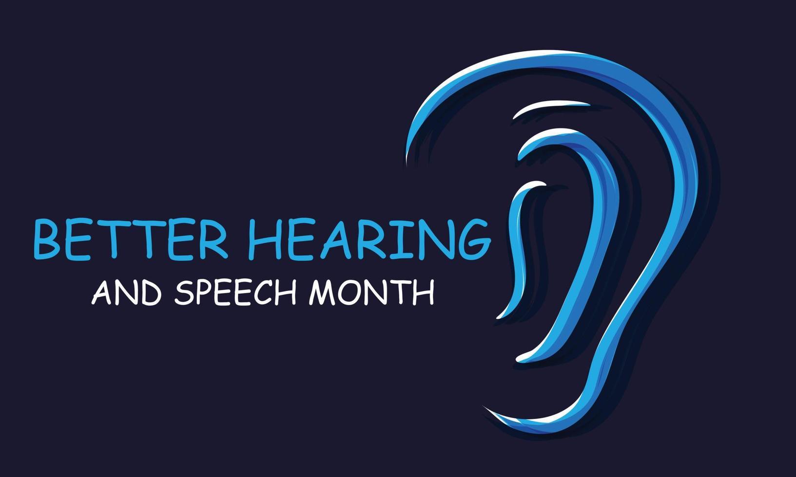 May is Better Hearing and Speech Month. Template  background, banner, card, poster. vector illustration.