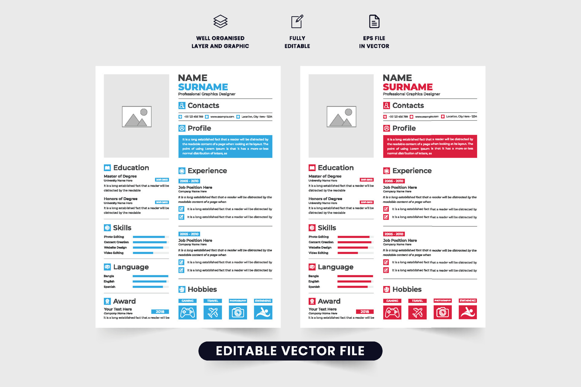 Professional job application and CV attachment template vector with