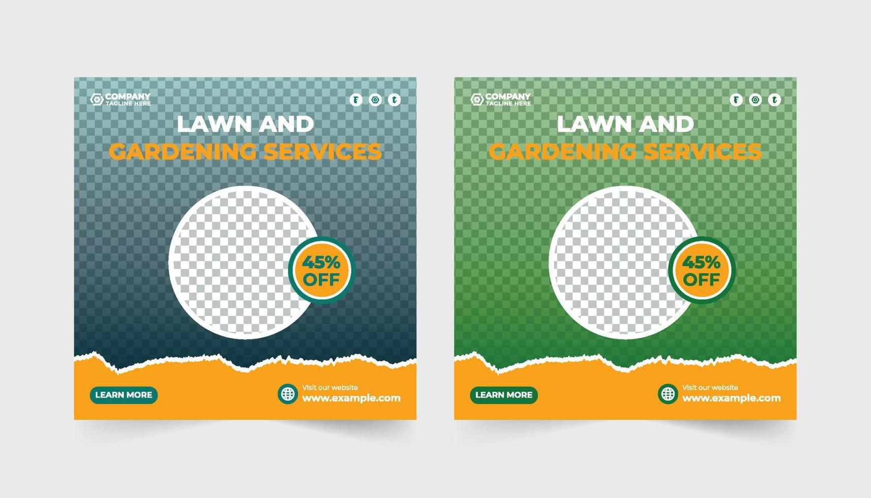 Vector creative farming business social media marketing template