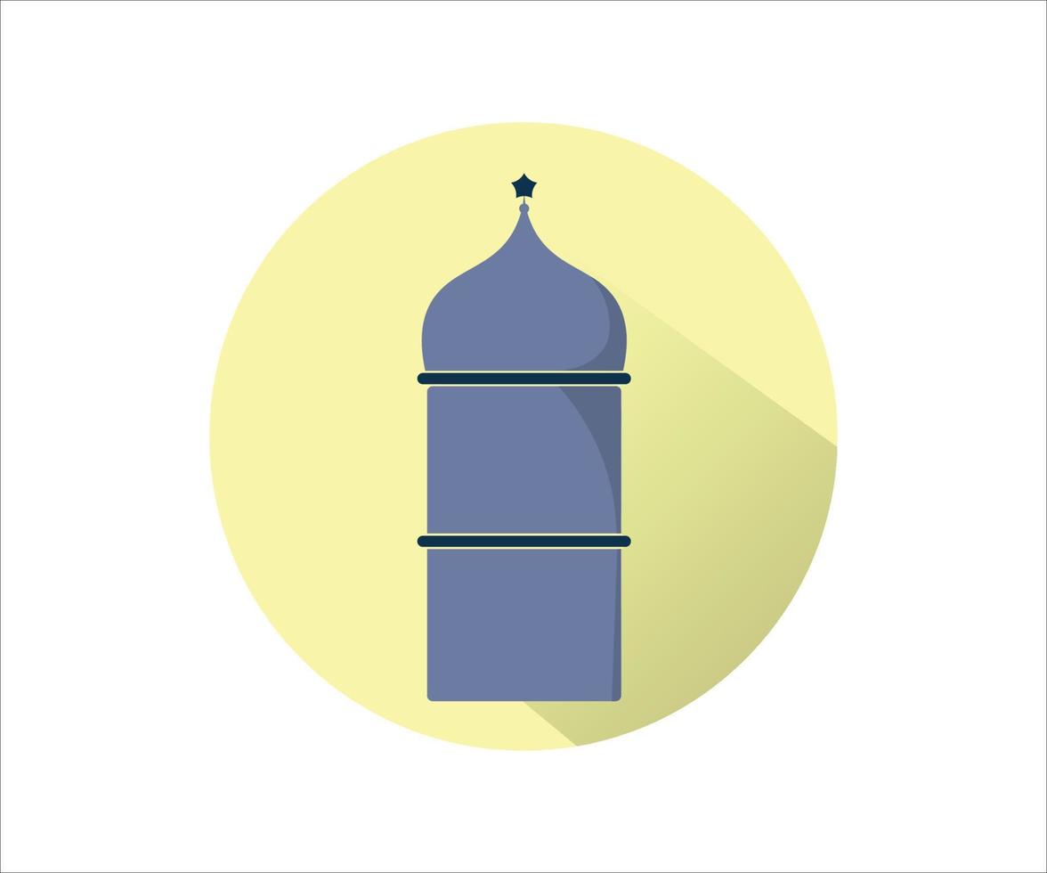 Islamic Mosque Tower Flat Vector Symbol