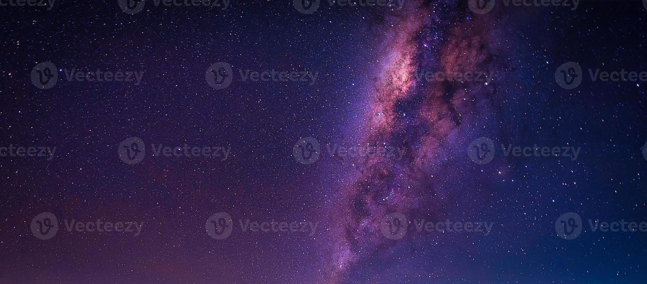 Landscape with Milky way galaxy. Night sky with stars photo