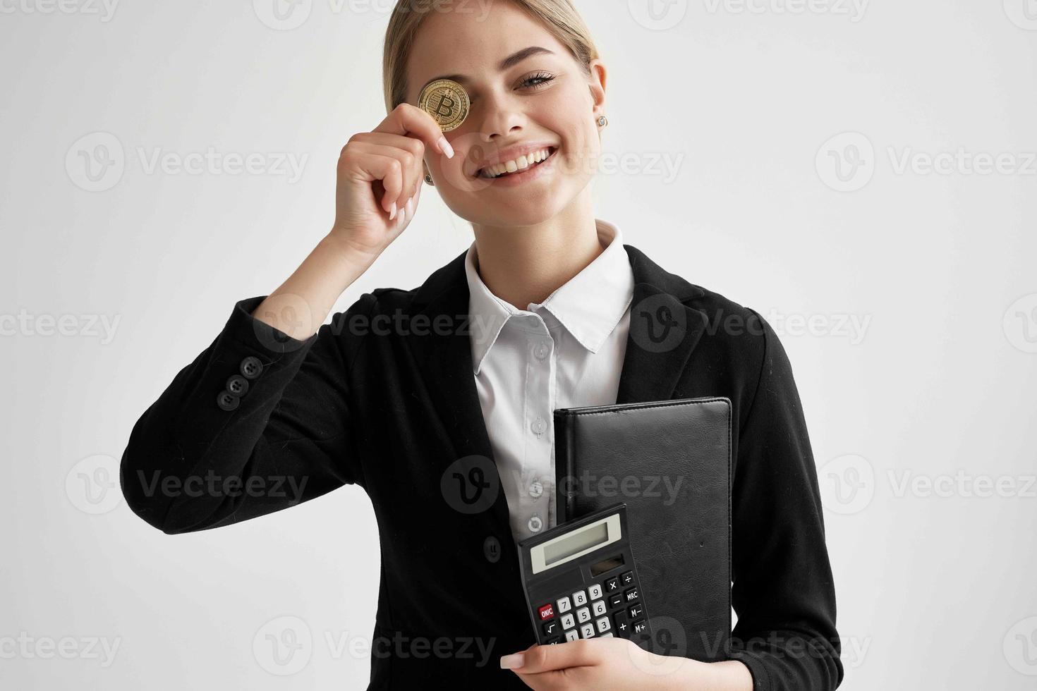 financier with documents in the hands of finances light background photo