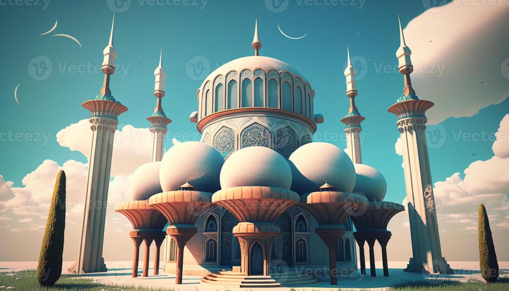Mosque in The Sky Background - photo