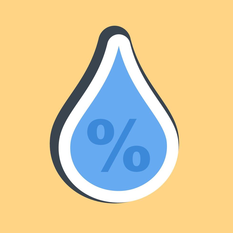 Sticker humidity. Weather elements symbol. Good for prints, web, smartphone app, posters, infographics, logo, sign, etc. vector