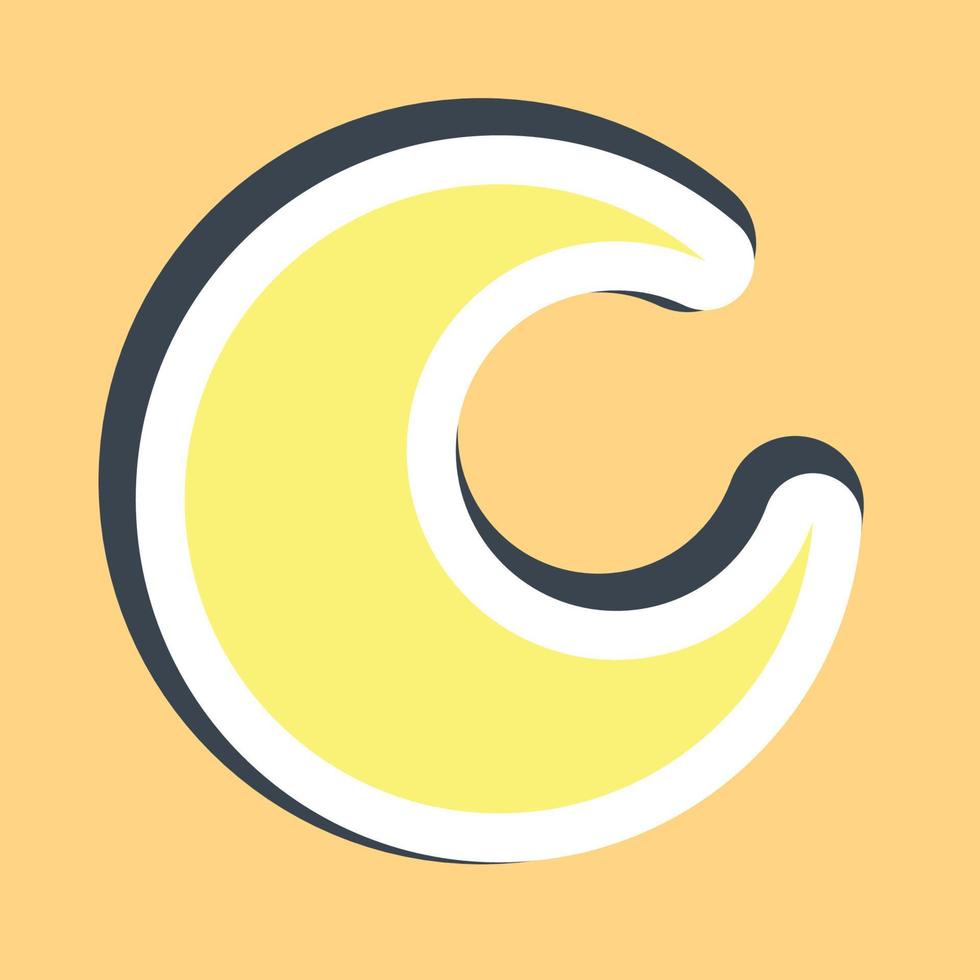 Sticker clear night. Weather elements symbol. Good for prints, web, smartphone app, posters, infographics, logo, sign, etc. vector