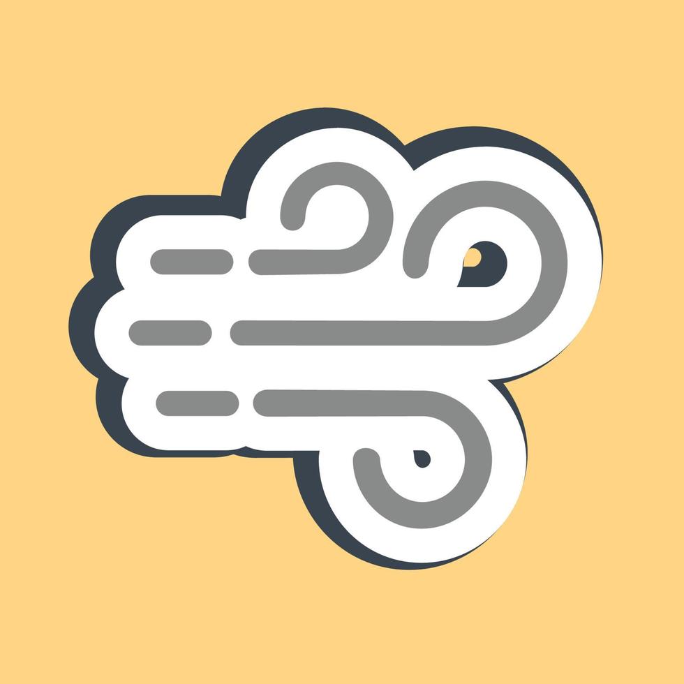 Sticker wind. Weather elements symbol. Good for prints, web, smartphone app, posters, infographics, logo, sign, etc. vector