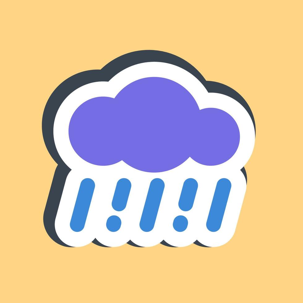 Sticker rain. Weather elements symbol. Good for prints, web, smartphone app, posters, infographics, logo, sign, etc. vector