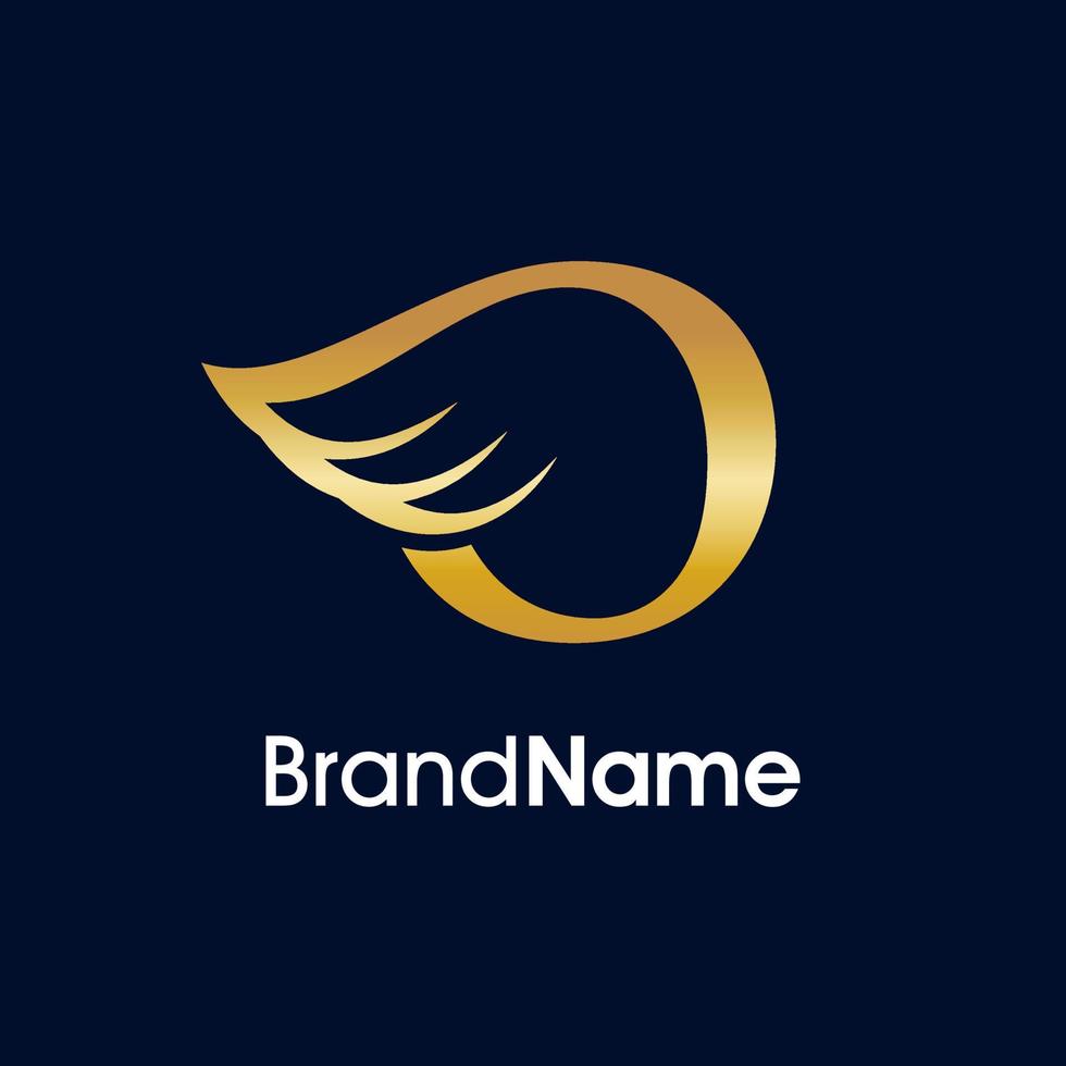 Elegant Initial O Wing Logo vector