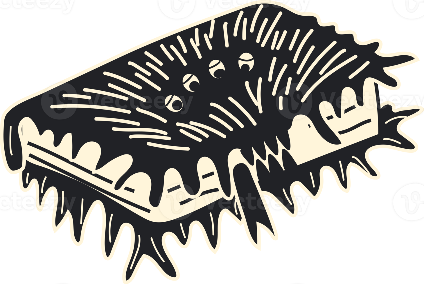 Black book in the form of a monster, an element of decor for Halloween. png